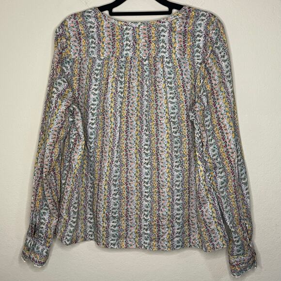 Anthropologie Maeve Gelise Floral Pintuck Button Down Blouse - Size M - Picture 5 of 8